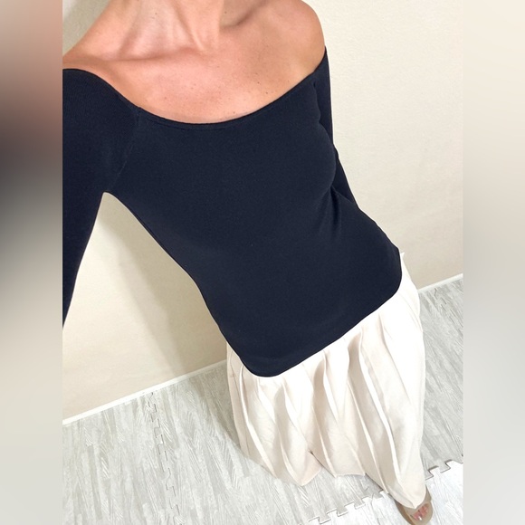 NWT Meshki Drop Waist Knit Pleated Dress - Picture 2 of 12